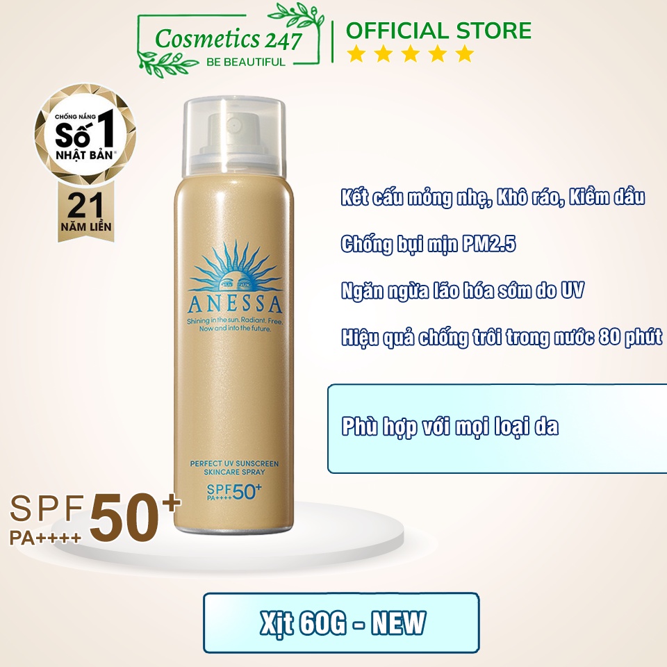Ảnh Kem chống nắng Anessa Perfect UV Sunscreen Skincare Milk SPF 50+ PA++++ 20ml & 60ml 3