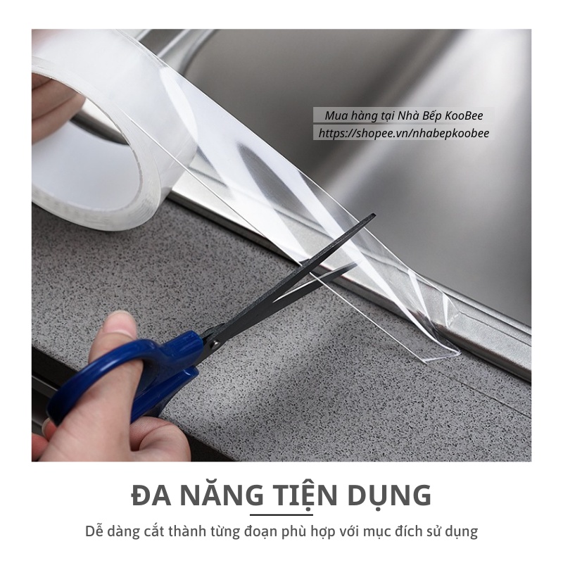 Băng keo dán bếp chống dầu mỡ dán khe hở băng keo chống thấm chống mốc dán mép chịu nước nhiệt độ cao (CSNC06)