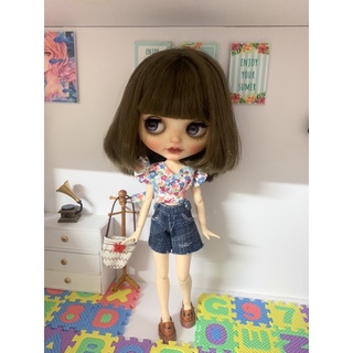 Set áo hoa ngẫu nhiên kèm quần jean size blythe,xinyi