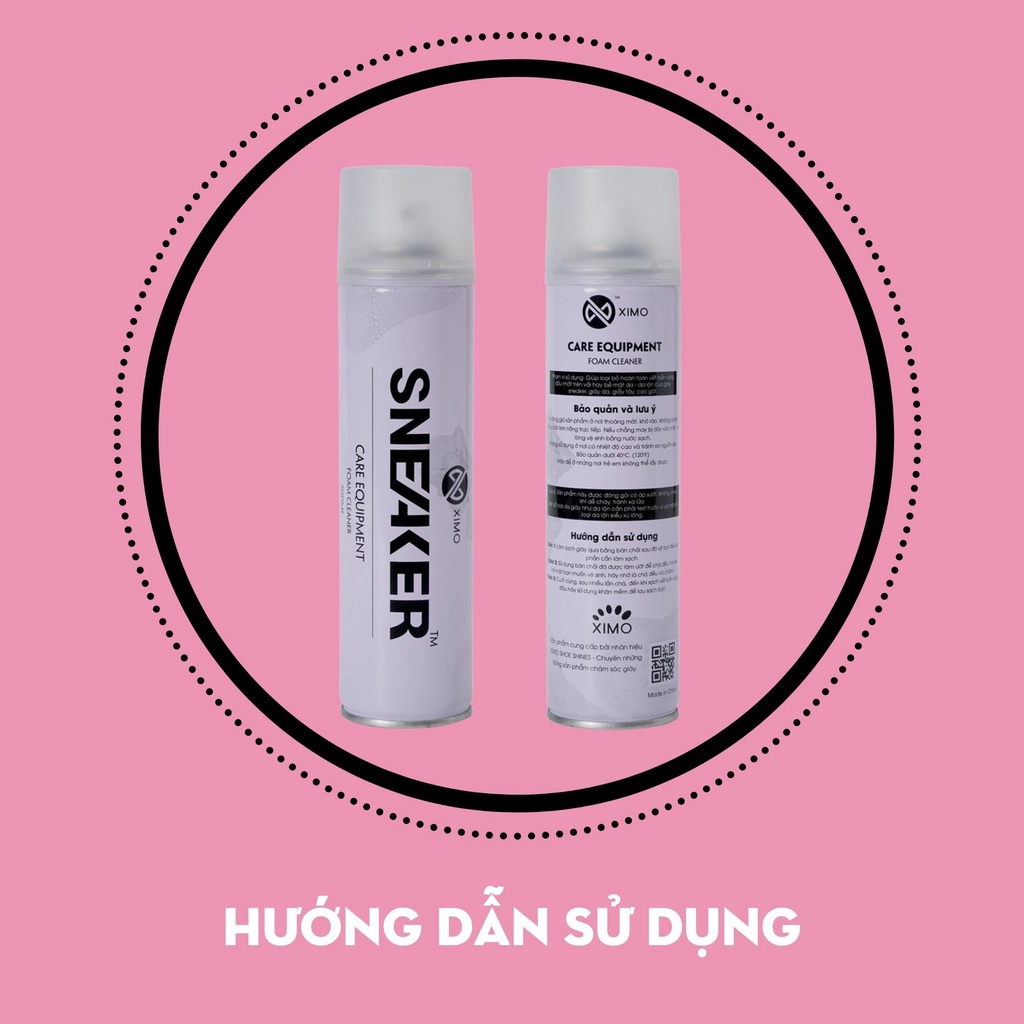 Mô tả Chai Xịt Tạo Bọt Vệ Sinh Giày XIMO Cao Cấp 300ml - 4