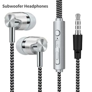 Tai Nghe In-Ear Dây Nylon Dài 1.2M / 3.5mm Âm Thanh Nổi K Tương Thích Với Điện Thoại Thông Dụng