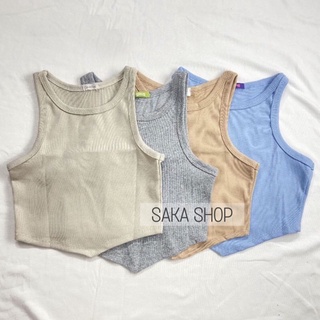 Áo croptop ba lỗ trơn nữ lai nhọn nhiều màu