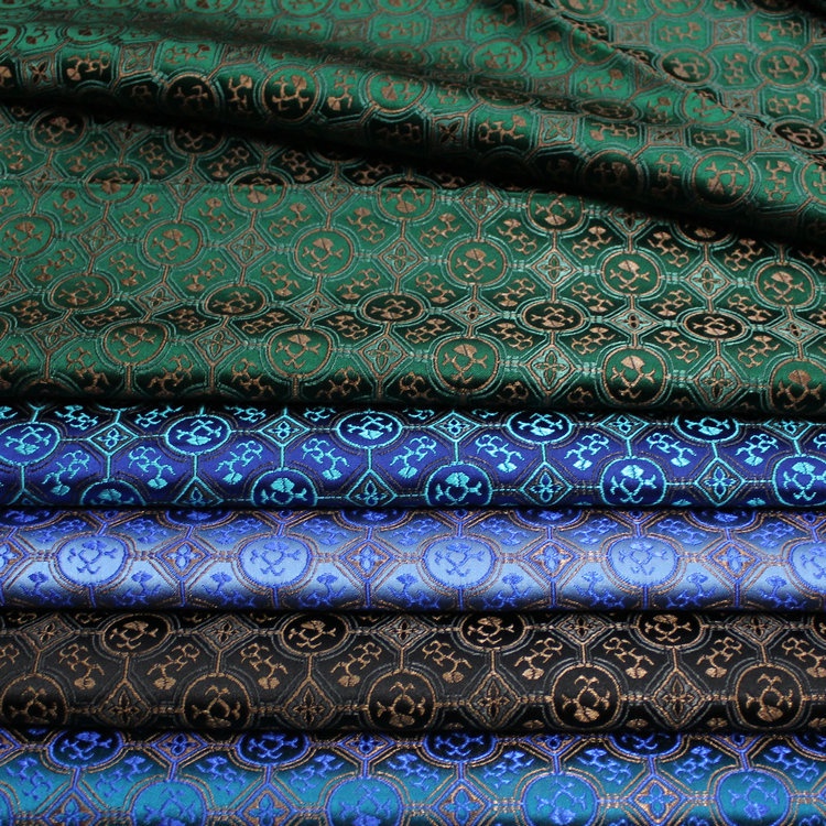 1 Mét Phong Cách Trung Quốc Jacquard Dệt Thổ Cẩm Vải Lụa Retro Sân Khấu Trang Trí Vải DIY Mông Cổ Áo TJ8758