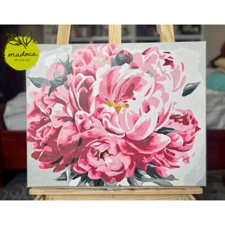 Tranh tô màu số hóa Madoca có khung 40x50cm đóa hoa rực rỡ T2058