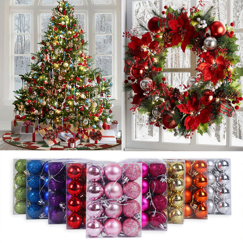 36Pcs 4cm Christmas Tree Decorations Balls Bauble / Christmas ...