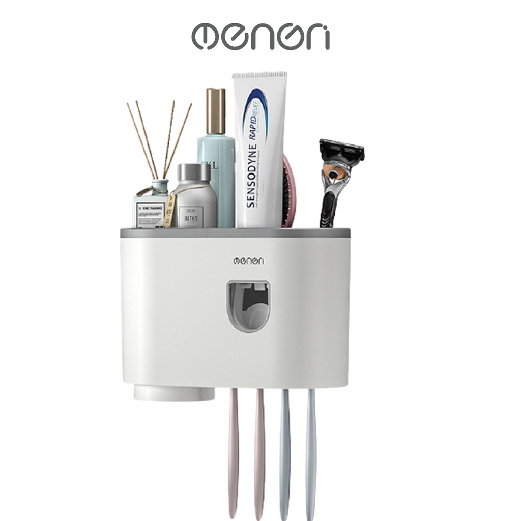Ảnh Bộ nhả kem đánh răng tự động OENON Đồ dùng phòng tắm, kệ đựng bàn chải đánh răng dán tường 1