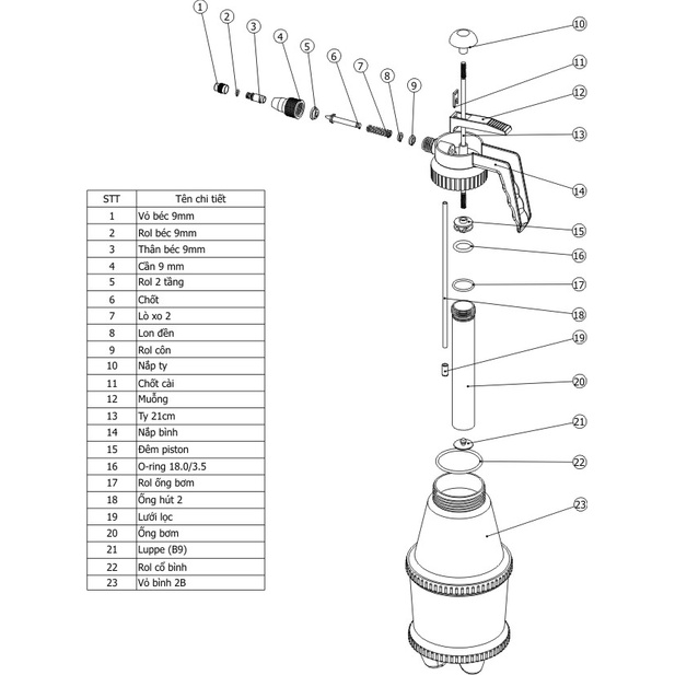 Bình xịt tưới cây bền đẹp nhiều chế độ phun nước tiện dụng - Bình xịt nước Hàn Quốc