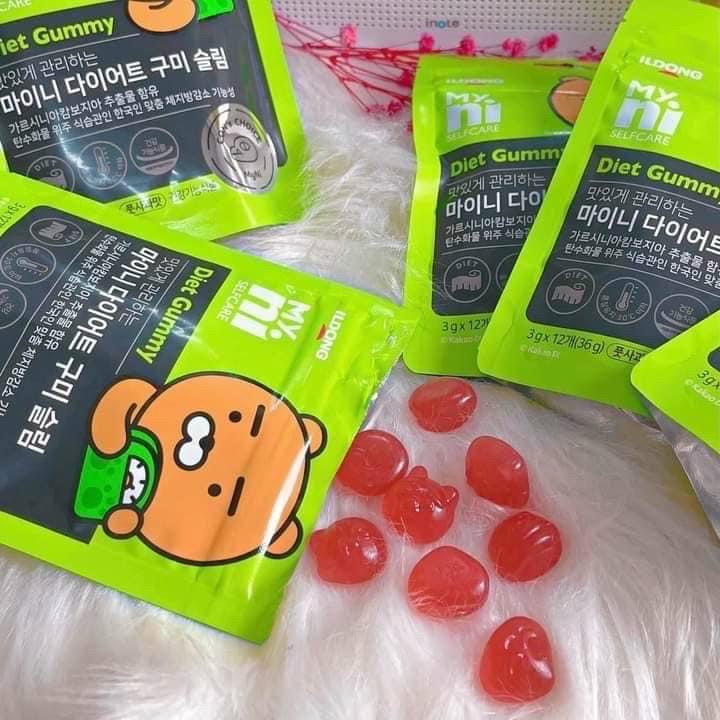 Kẹo Giảm Cân Đẹp Da Myni Diet Gummy gói 12 viên- Viên Nhai Giảm Cân Myni Diet Gummy Giữ Dáng