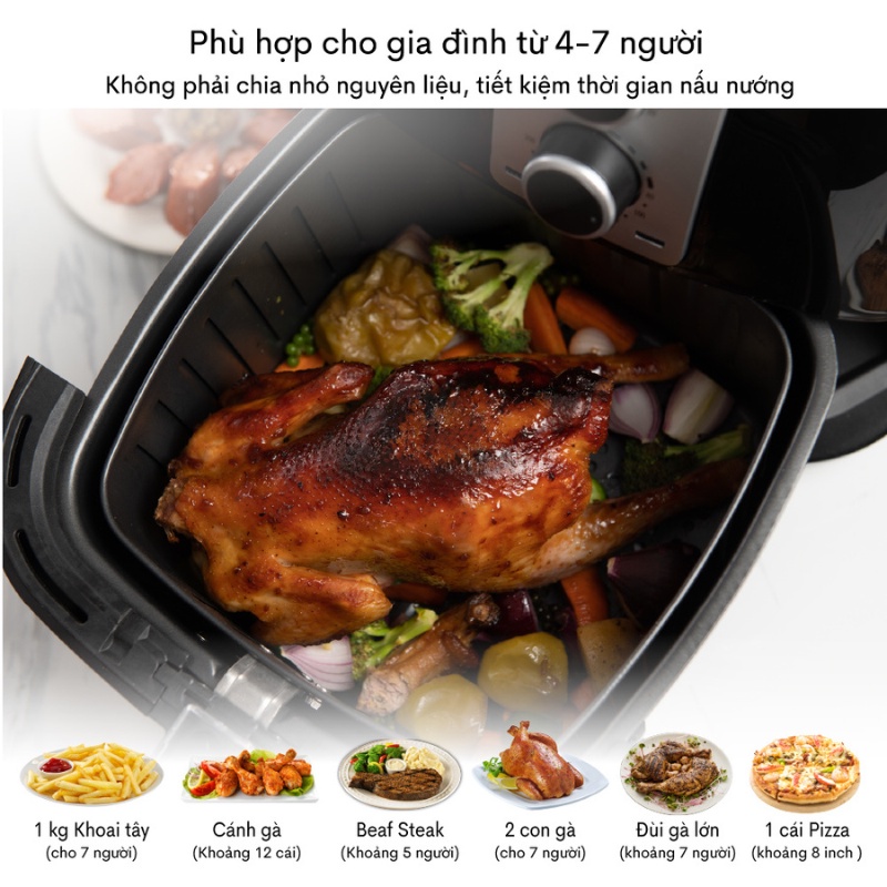 Ảnh Nồi chiên không dầu cao cấp FujiE AF7 - 7.5L - Hàng chính hãng - Bảo hành điện tử 24 tháng 4