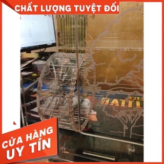 Lồng hamster mica size 5, tặng wheel, tặng nhà tắm cầu gắn ngoài như hình