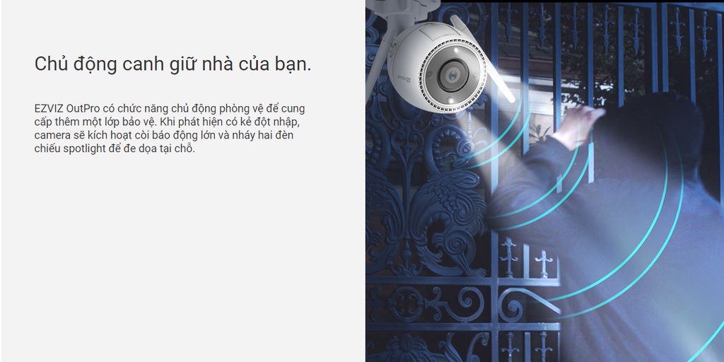 Mô tả camera wifi ezviz C3TN out pro 3M 2k Quad HD ban đêm có màu báo động còi hú ghi âm - 6