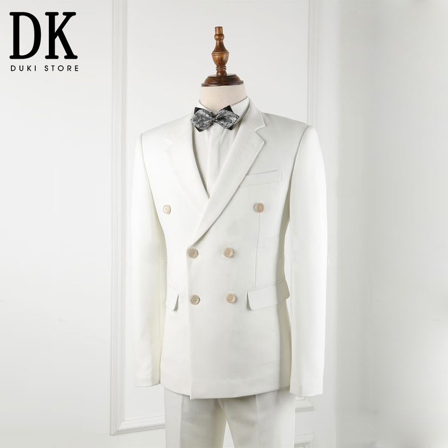 Bộ vest nam 6 cúc cao cấp màu trắng siêu lịch lãm DKE0004 - DUKI STORE ...