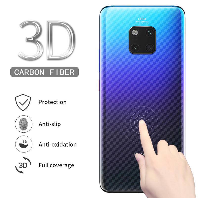 2 Chiếc 3D Bảo Vệ Màn Hình Phim Điện Thoại Sợi Carbon Mặt Sau Cho Huawei P 9 10 20 30 40 50 Pro Ốp Lưng