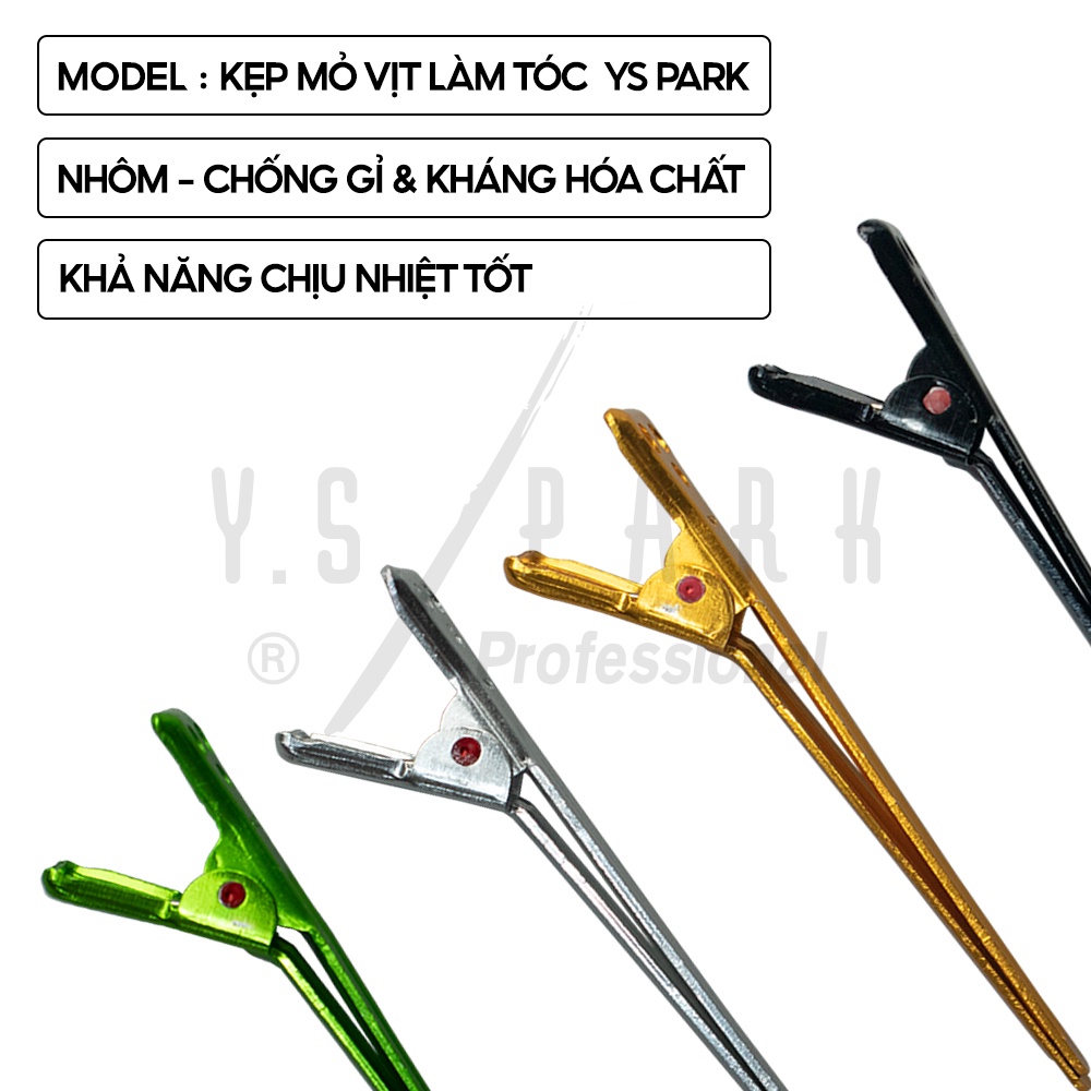 Ảnh Kẹp mỏ vịt làm tóc YS PARK CLIP-M chất liệu nhôm chống gỉ kháng hóa chất size M - hàng chính hãng Made in Japan 3
