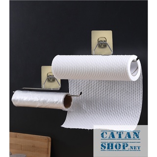 Giá dán tường Inox treo khăn giấy cuộn, Khăn Lau Bếp, giấy vệ sinh, cuộn màng bọc,.. tặng kèm miếng dán GD568-GiaIC