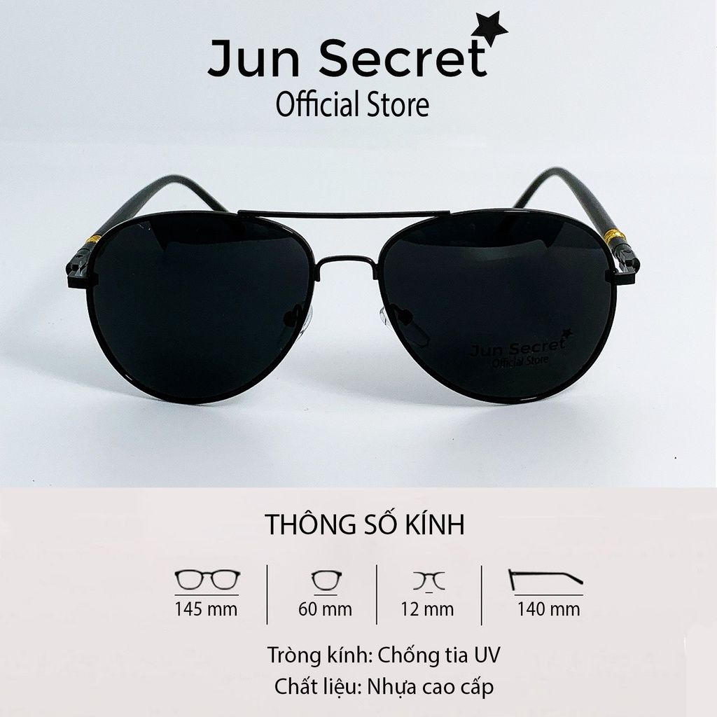Ảnh Kính mát nam Jun Secret kiểu dáng thiết kế độc đáo, tròng kính phi công chống tia UV400 JS10A36 1