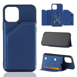 For Ốp điện thoại mặt da mềm màu trơn có ví đựng thẻ thích hợp cho iPhone 13 Pro Max Mini 6.7 6.1 5.4