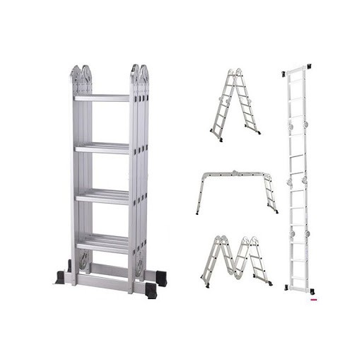 Thang nhôm gấp đoạn DIY TLG-4D chiều cao sử dụng chữ A 2.3M, chữ I 4.7M