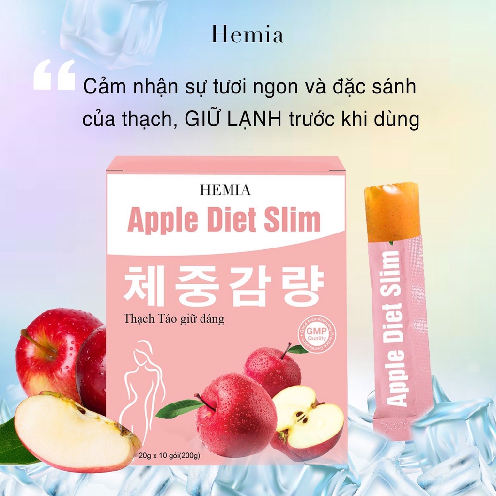 Mô tả Combo thạch táo giảm cân Hemia 1 hộp 10 cái và bột gao lứt như ý 900g tác dụng giảm cân an toàn tại nhà - 3