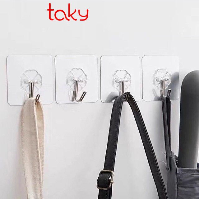 Ảnh 10 Móc Nhựa - Taky, Trong Suốt Dán Tường Siêu Dính, Tiện Dụng, Treo Đồ Trong Gia Đình Và Văn Phòng Tiện Dụng. 2213Set10 2
