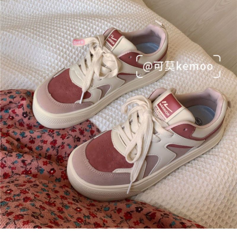 ( Sẵn Hồng 36.37 , Đen 37-38,40) - Giày Sneaker Ulzzang đẹp ( lùi 1 size)