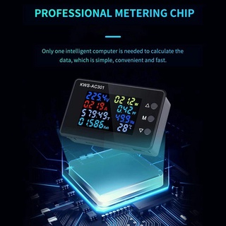 Neaverler Vôn kế kỹ thuật số Ampe kế Máy dò nguồn Chip chuyên dụng AC 50-300V KWS-AC301 Đồng hồ đo năng lượng công suất