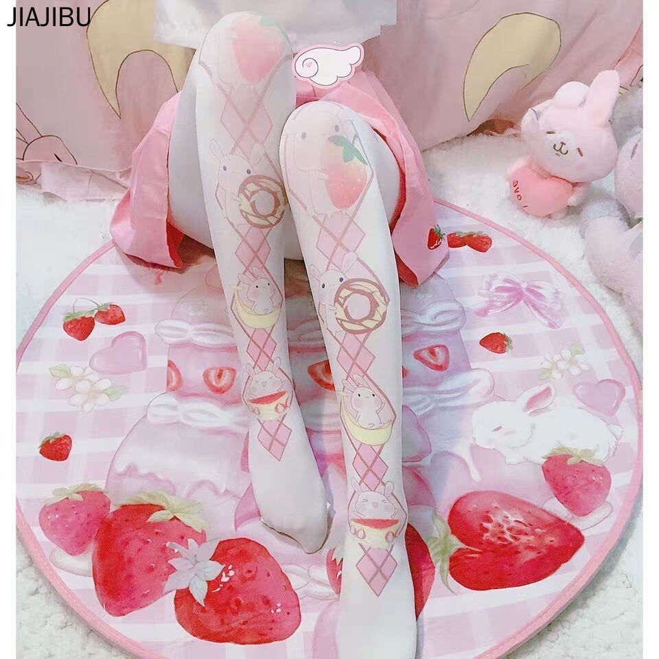 Vớ Dài đến đầu Gối Anime Dễ Thương Quần Tất Công Chúa JK Nhật Bản Vớ Lolita Màu Trắng Cổ Tích Vớ Dễ Thương Vớ Cosplay Dễ Thương Phong Cách Harajuku Cho Nữ Vớ Hoạt Hình Tất Lụa Trắng Sữa