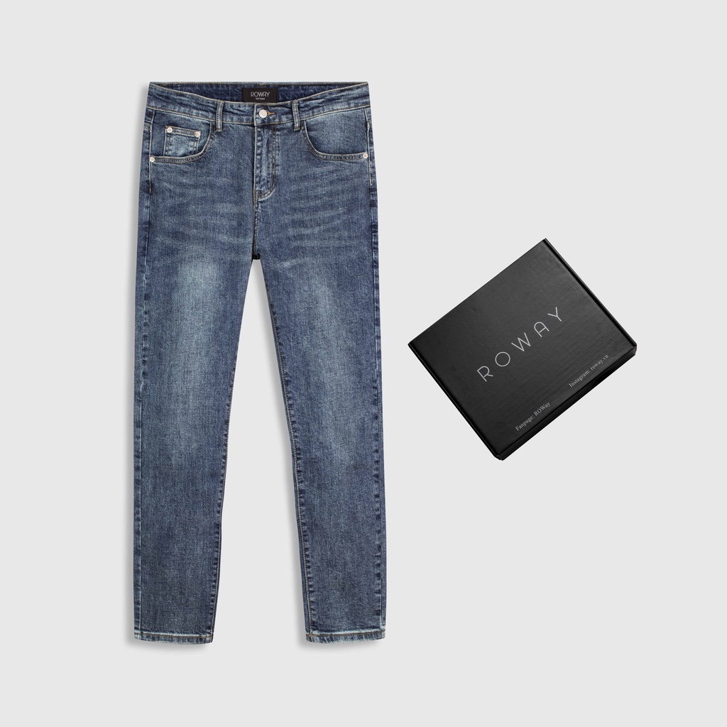 Quần jean nam ROWAY Fullbox, vải denim co giãn nhẹ, form skinny | Jean ...