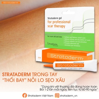 Combo Gel Silicone ngăn ngừa sẹo xấu Strataderm 20g và bảo vệ, làm lành vết thương hở Stratamed 20g