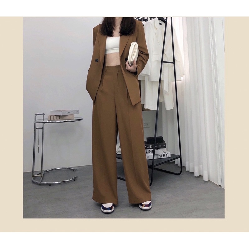 Áo blazer nữ [MAY THEO SỐ ĐO] - áo khoác vest - chất liệu cao cấp, 2 lớp-lót lụa, MÀU NÂU  - Tiệm may Diluclothing