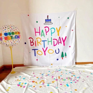 Phông nền Happy Birthday trang trí sinh nhật phong cách Hàn Quốc