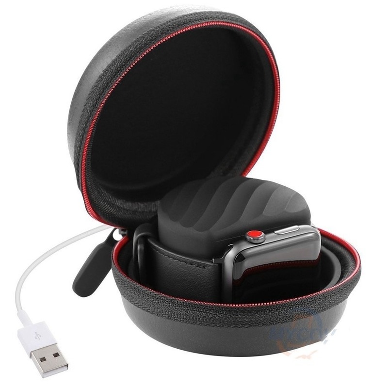 Bộ sạc di động Giá đỡ sạc Dock Case cho Apple Watch 46MM series 11 10 9 8 Ultra 7 Ultra 2 49mm 6 SE 5 4 3 2 1 Túi bảo vệ du lịch Túi đựng hộp dây kéo