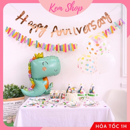 Dây chữ Happy Anniversary CNC ánh kim trang trí tiệc kỷ niệm - Kem Shop K215