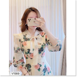 ĐẦM HOA NƠ PHỐI VOAN,THIẾT KẾ HỌA TIẾT HOA VÔ CÙNG SANG TRỌNG,ĐẶC BIỆT LÀ CHẤT LIỆU VÃI THOÁNG MÁT NAM LEE26688