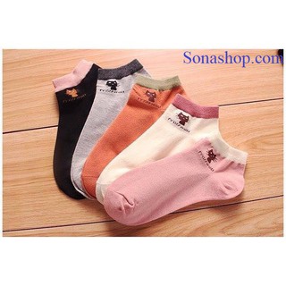 Combo 5 đôi tất mèo cổ ngắn trộn màu VECYLA