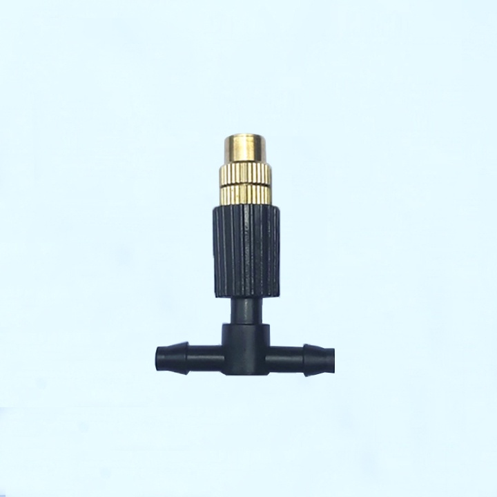 50 bộ béc phun sương 1 hướng bằng đồng kèm tê nối ống 6mm, béc phun sương làm mát, tưới lan...(tùy chọn van chống rỉ)