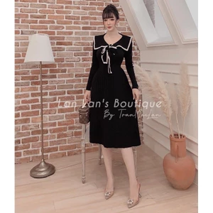 Váy Xuông Cổ Ren sang chảnh