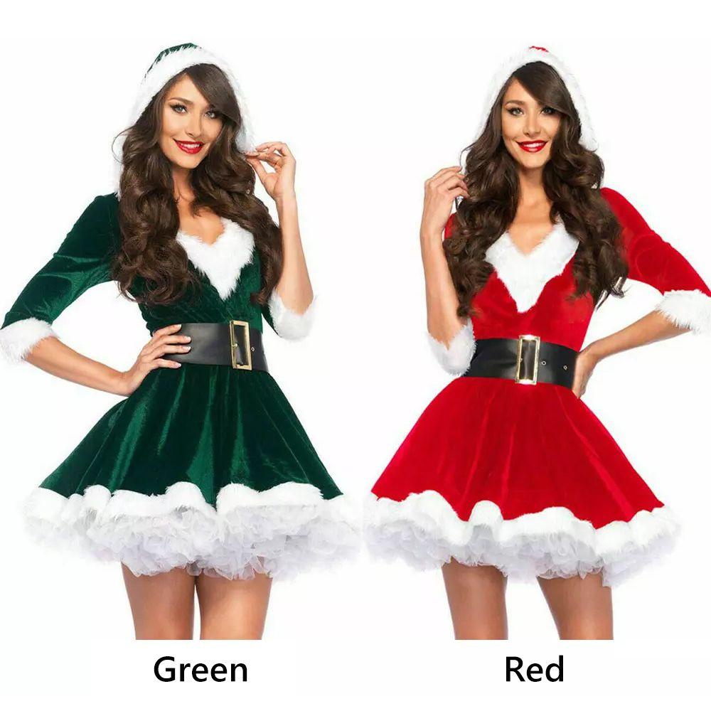 GUSTAVA Bà Ông Già Noel Đầm Xmas Chủ Đề Sân Khấu Biểu Diễn Santa Mini Đầm Ngọt Đảng Câu Lạc Bộ Trang Phục Hóa Trang Trang Trang Phục