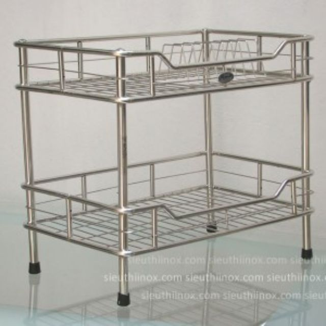 Kệ bát inox 2 tầng kèm giỏ đũa 50cm, 60cm | Shopee Việt Nam
