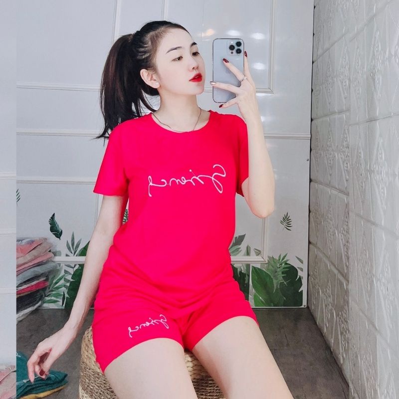 Đồ Bộ Nữ Mặc Nhà ESHOP Bigsize 43-85kg Thun Cotton Co Giãn, Áo Tay Ngắn Quần Đùi Mùa Hè