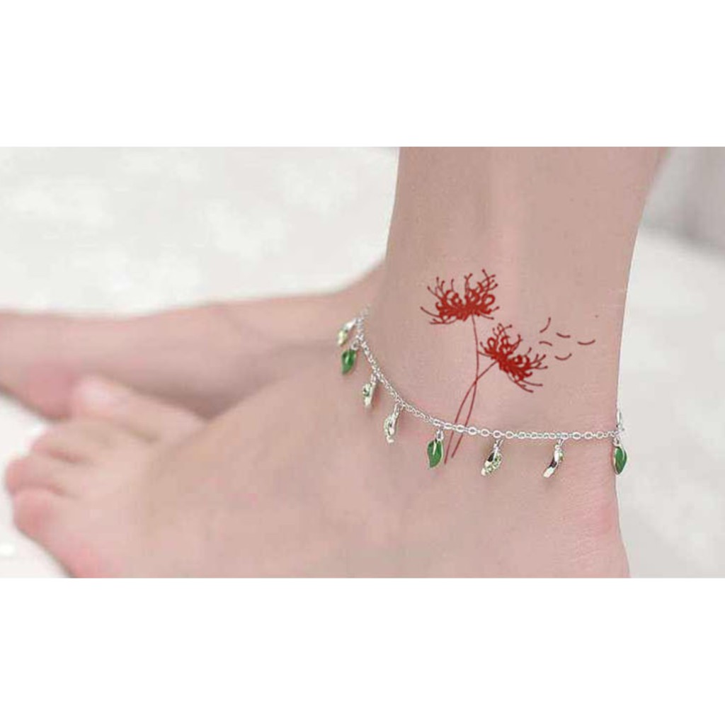 Hình Xăm Dán Bỉ Ngạn Hoa Đỏ Quyến Rũ 10X6Cm_ Mua 5 Tặng 1 Mini Xinh |  Shopee Việt Nam