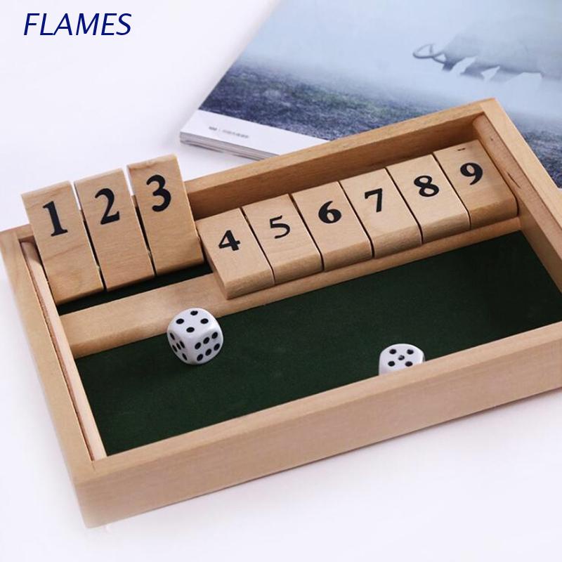 Đồ chơi board game học toán Shut The Box bằng gỗ với 2 xúc xắc và 9 khối chữ số cho bé