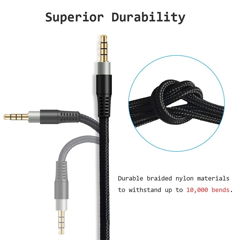 Tầm nhìn cho HyperX Cloud cho cáp tai nghe chơi game Alpha Cáp thay thế bện Nylon