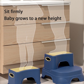 Double Layer Toddler Step Stool 2 in 1 Two Step Stool for Kids Detachable Stool
