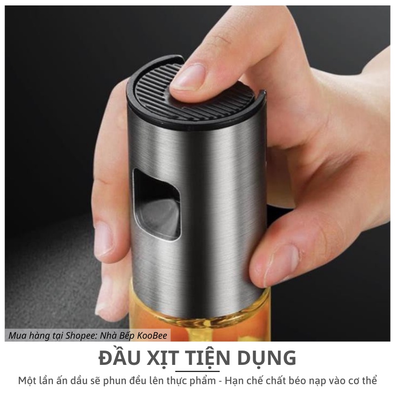 Bình Xịt Dầu Ăn Phun Sương 100ml KOOBEE – Phun Mịn, Tiết Kiệm Dầu, Dùng Cho Nồi Chiên Không Dầu (NB09)