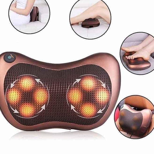 gối massaga hồng ngoại 8 bi  trị liệu vật lý hiệu quả.phù hợp mọi không gian phòng ngủ, sofa, ghế làm việc, ghế