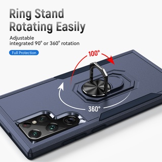 Ốp Điện Thoại Cứng Viền TPU Dẻo Kèm Giá Đỡ Nhẫn Chống Rơi / Sốc Cho Samsung Galaxy S23 S22 Ultra S21 Plus S20 FE