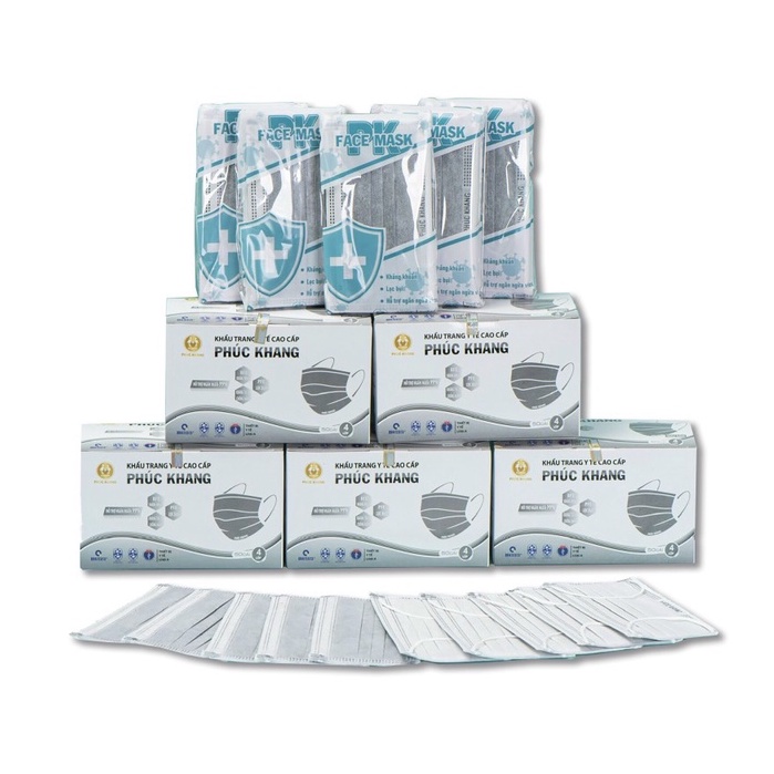 Ảnh Khẩu trang y tế cao cấp 4 lớp PHÚC KHANG màu xám đạt chuẩn y tế - MEDICAL 3