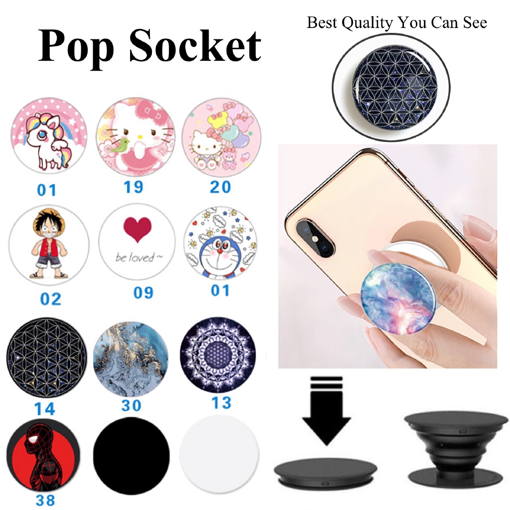 Pop Sockets Multi-Function Phone Holder Expanding Stand Grip Pop Socket ...