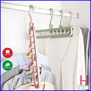 Móc treo quần áo đa năng 9 lỗ tiện dụng { H }